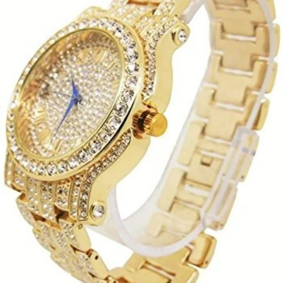 Mens Watch bracelet Luxury BLING out cuban watch - Picture 6 of 8